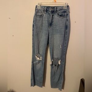 Hollister Blue Boyfriend Jeans Distressed Vintage Look